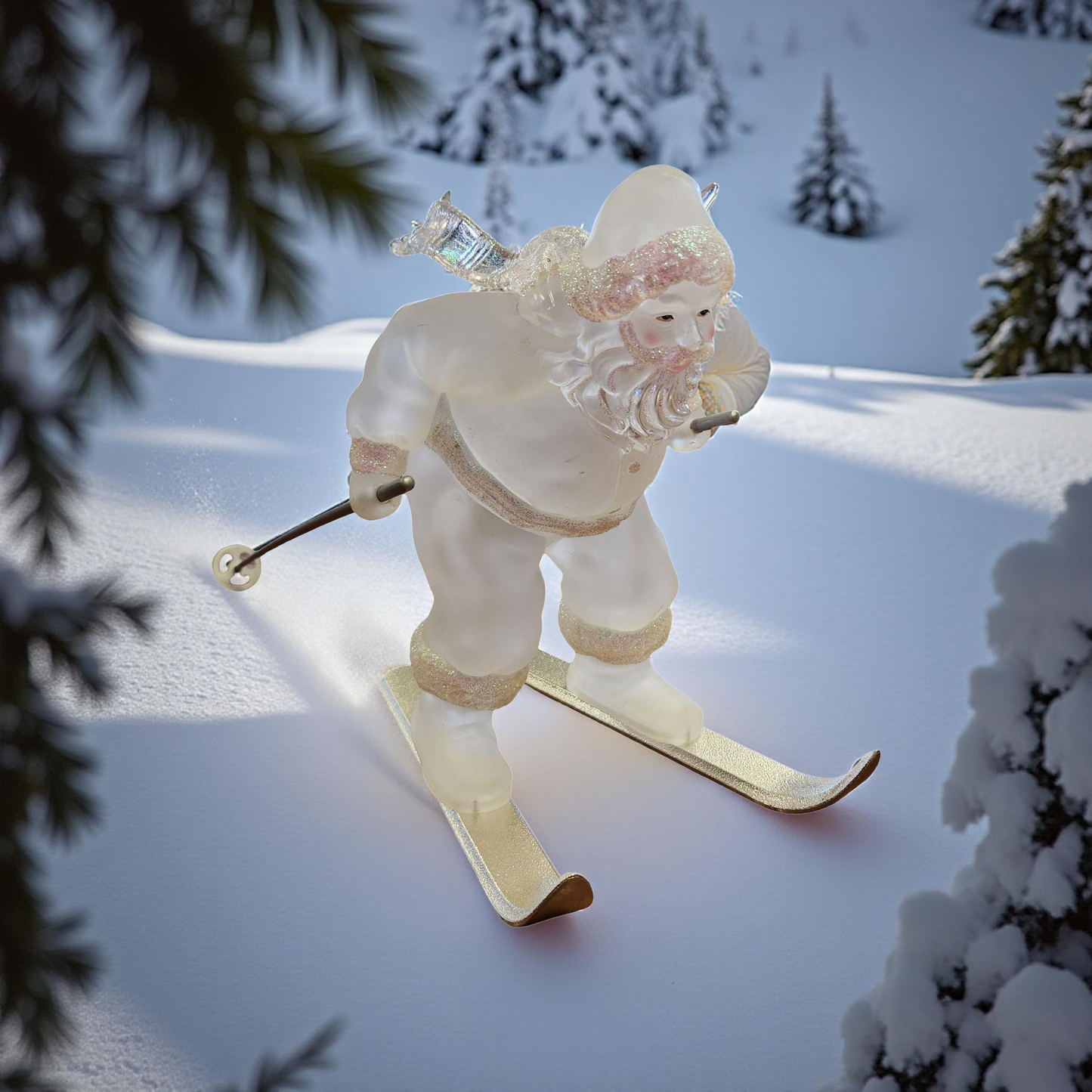 Leonardo Collection Blown Frosted Sking Santa