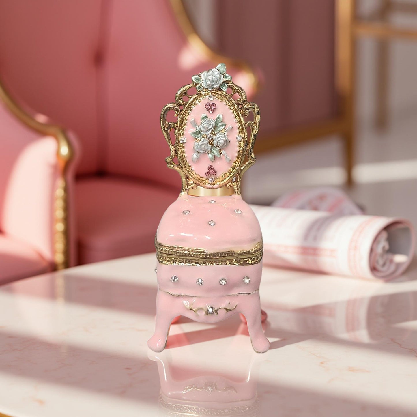 Pink Jeweled Chair – Trinket Box