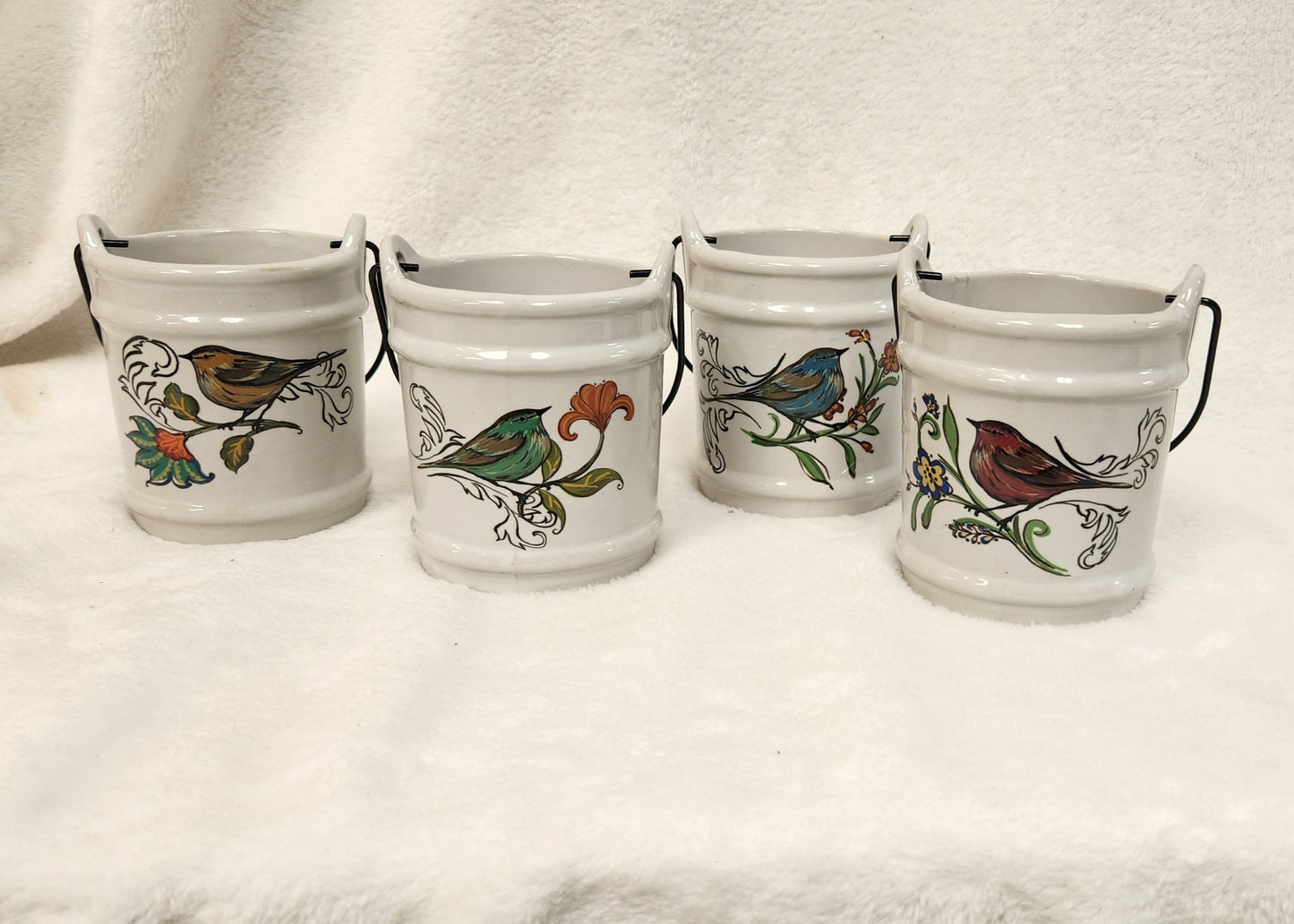 Whimsical Bird Motif Vintage Succulent Planter - Colorful and Unique