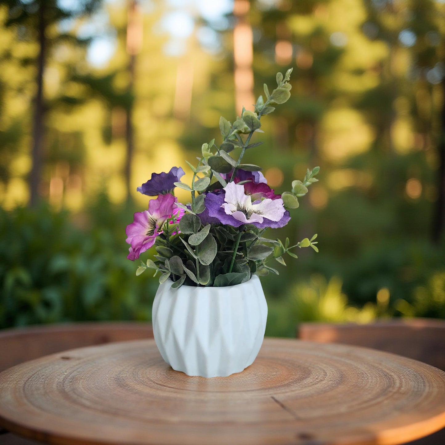 Handcrafted Silk Arrangements in Country Chic Ceramic Vases