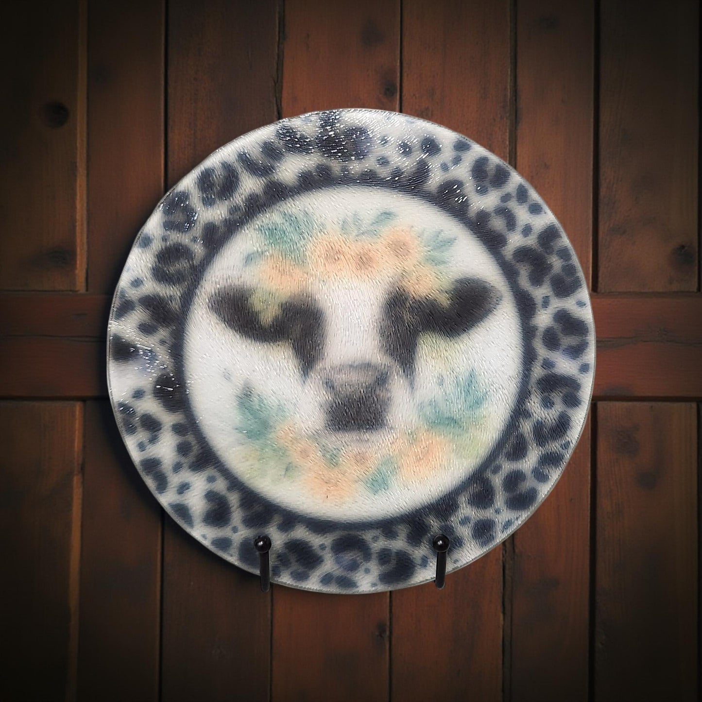 8″ Decorative Glass Round Cutting Board  - Fun Quotes