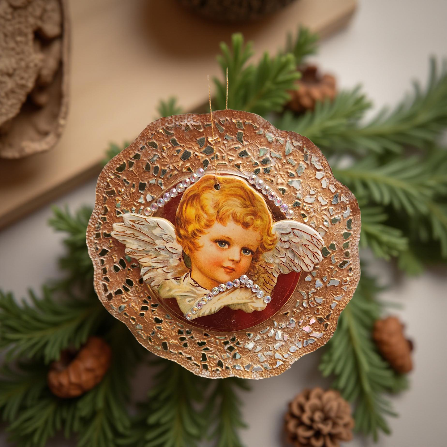 Lace Embellished Angel Ornament