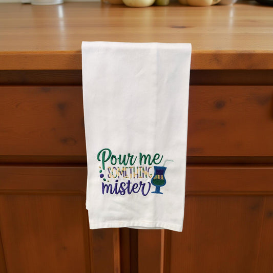 Hand-Crafted Embroidered Mardi Gras Hand Towels