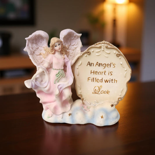 Pink & Purple Angel Figurine – “An Angel’s Heart Is Filled With Love”
