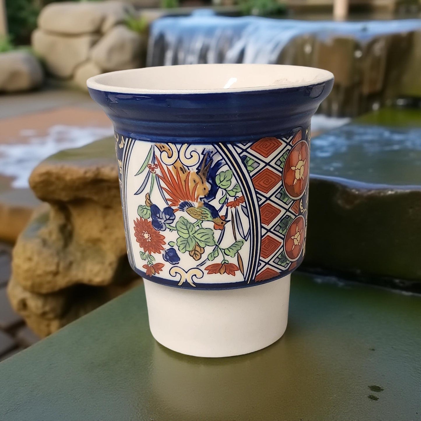 1980s Japanese Imari Porcelain Candle Holder