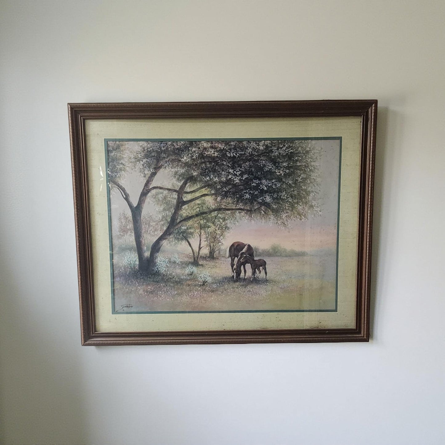Artistic Elegance: Stunning Horses Under a Tree Print by Joe Sambatora