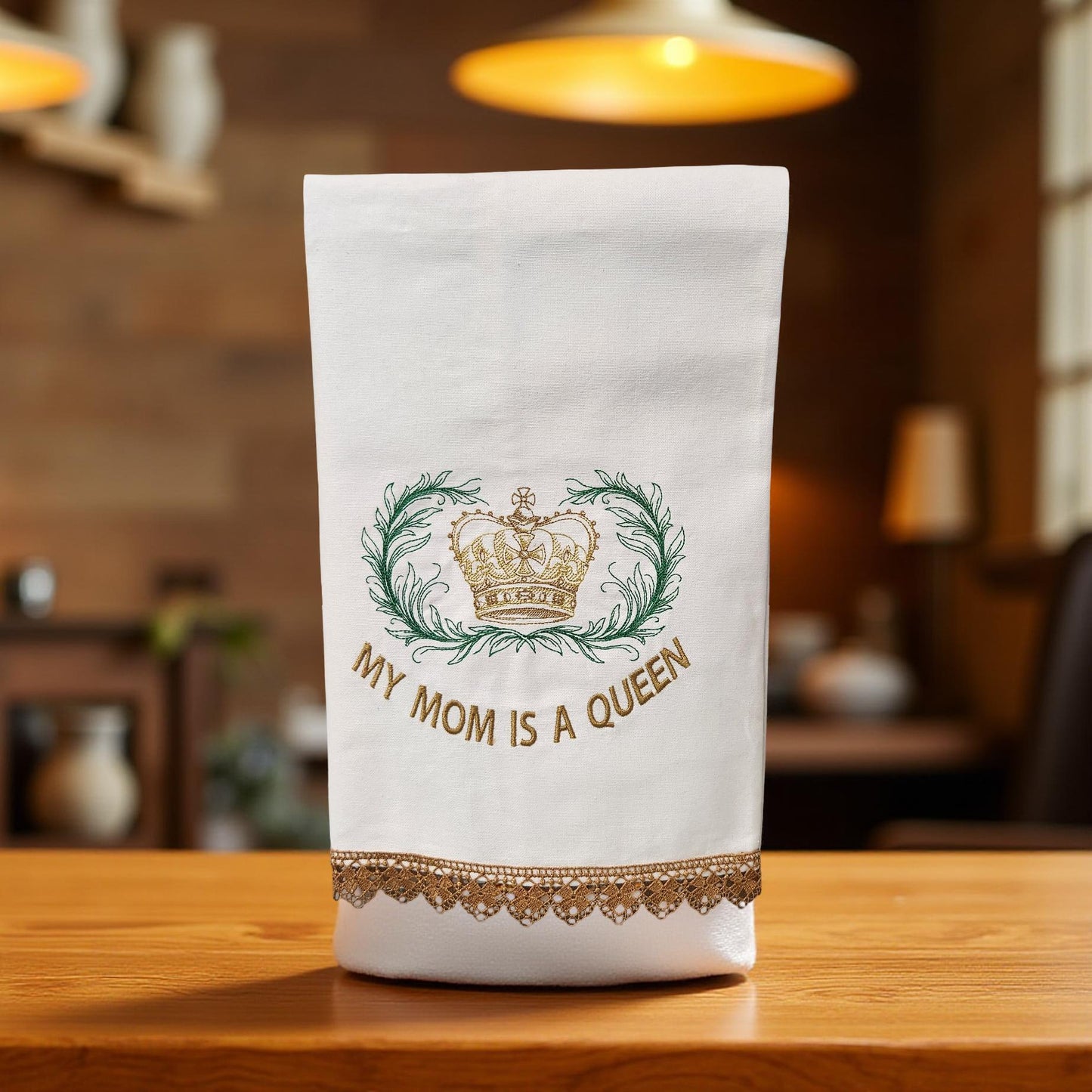 Hand-Crafted Embroidered Mother's Day Hand Towels