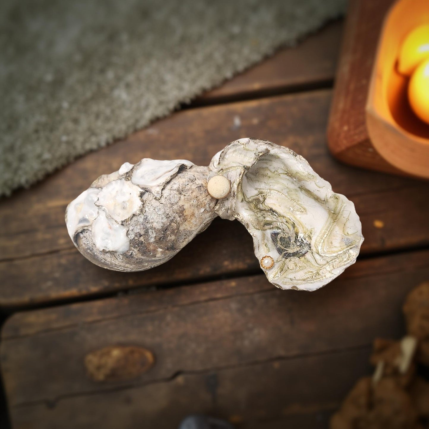 Decorative Oyster Shell Art - Hand-crafted