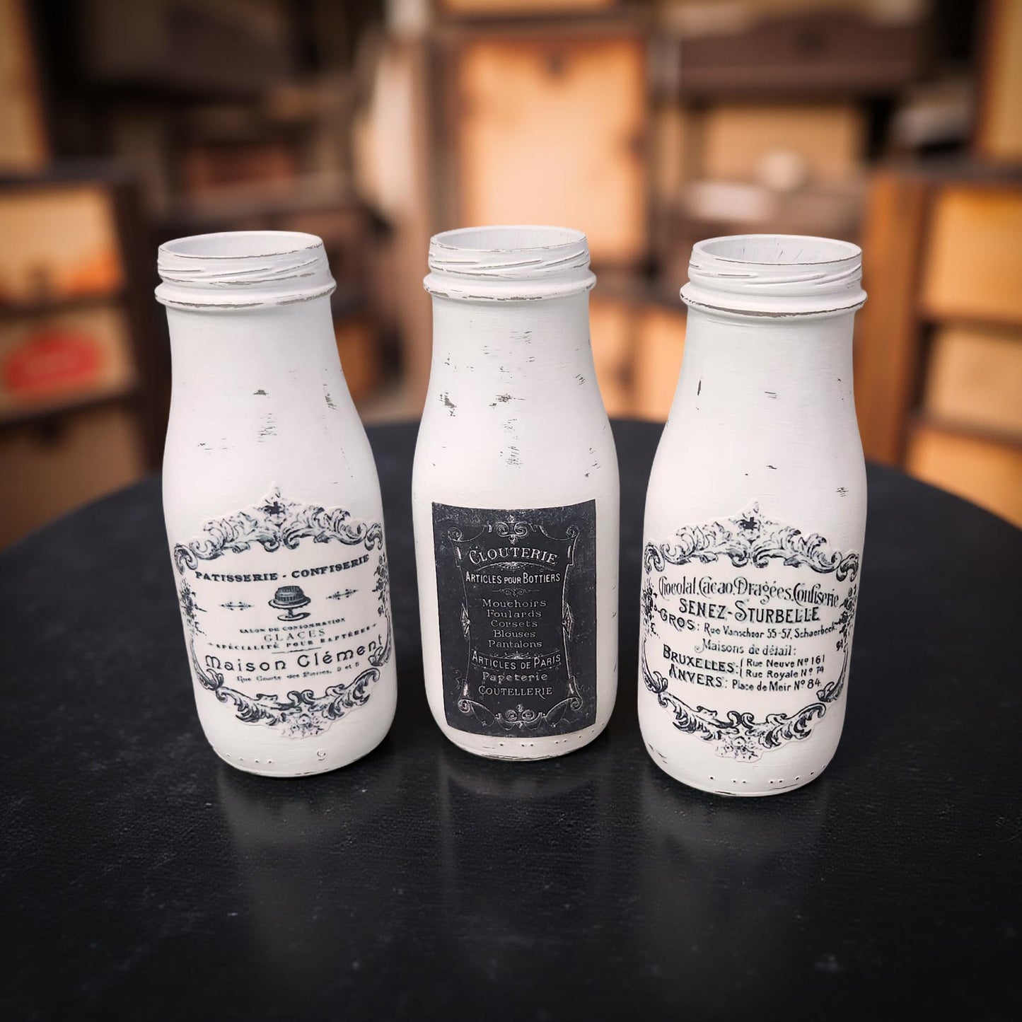 Vintage-Inspired Rustic Vases (set of 3) - Small Size