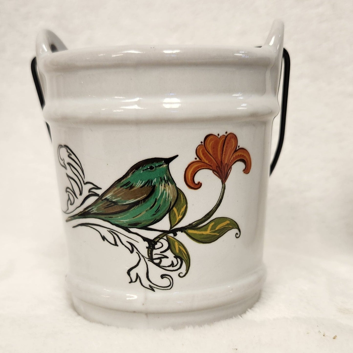 Whimsical Bird Motif Vintage Succulent Planter - Colorful and Unique