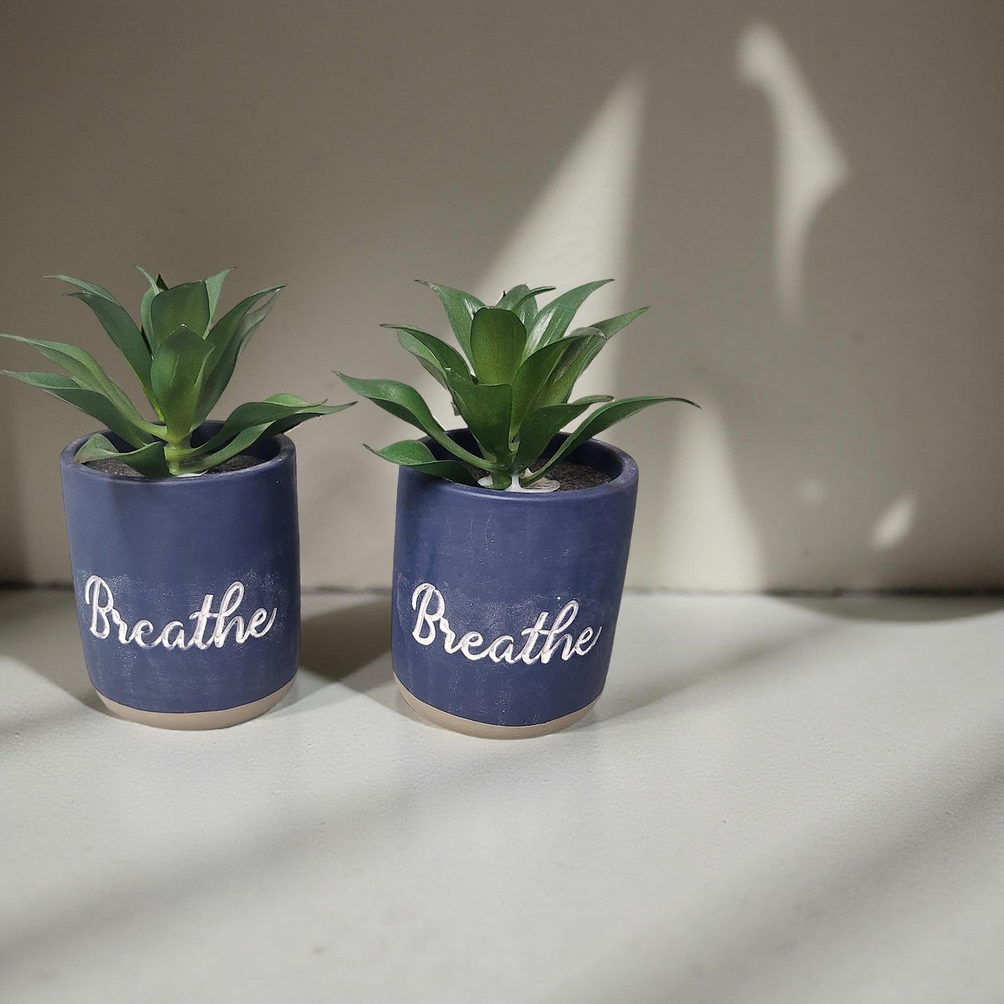 Blue Breathe Vase with Greenery