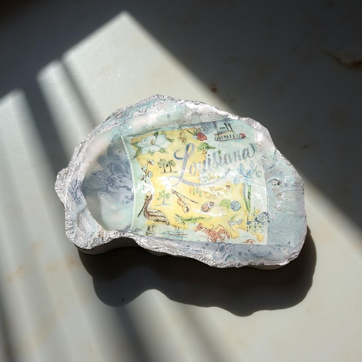 Decorative Louisiana Oyster Shell Art - Hand-crafted