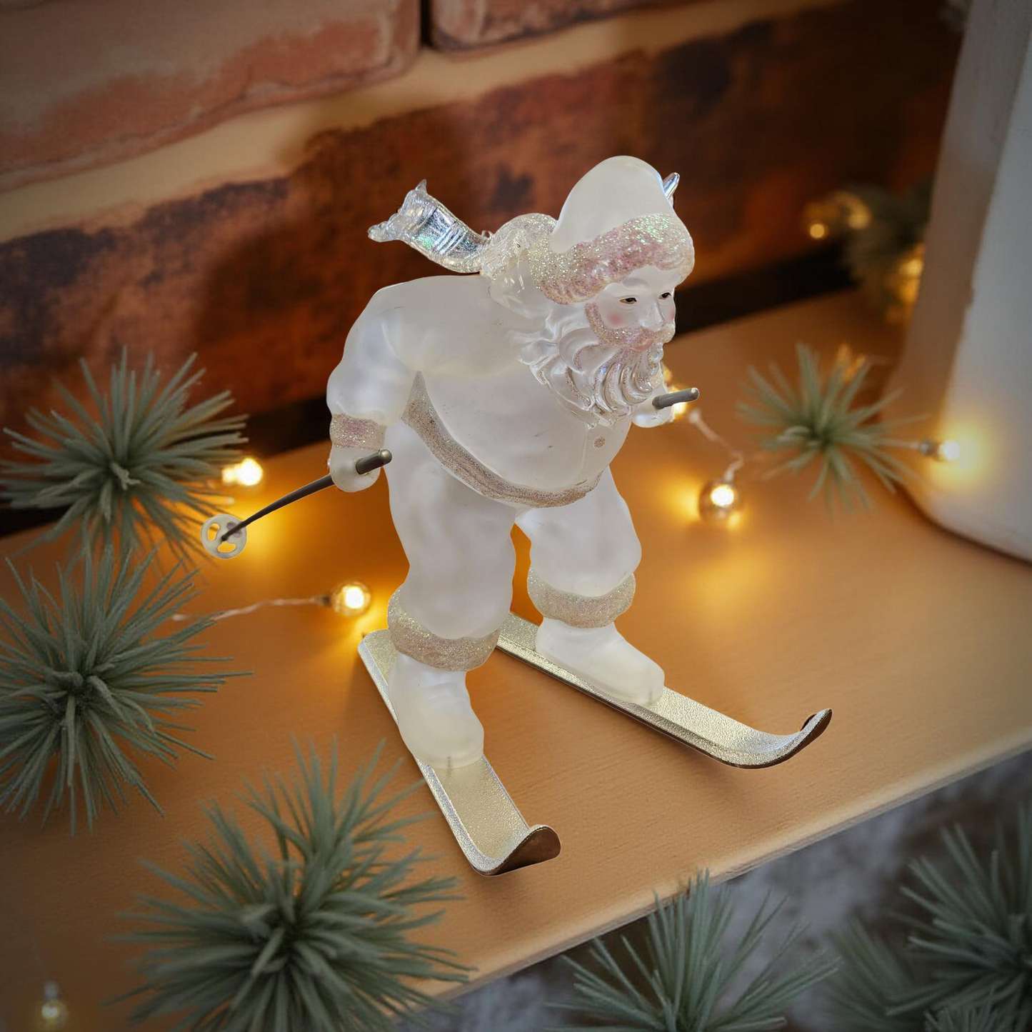 Leonardo Collection Blown Frosted Sking Santa
