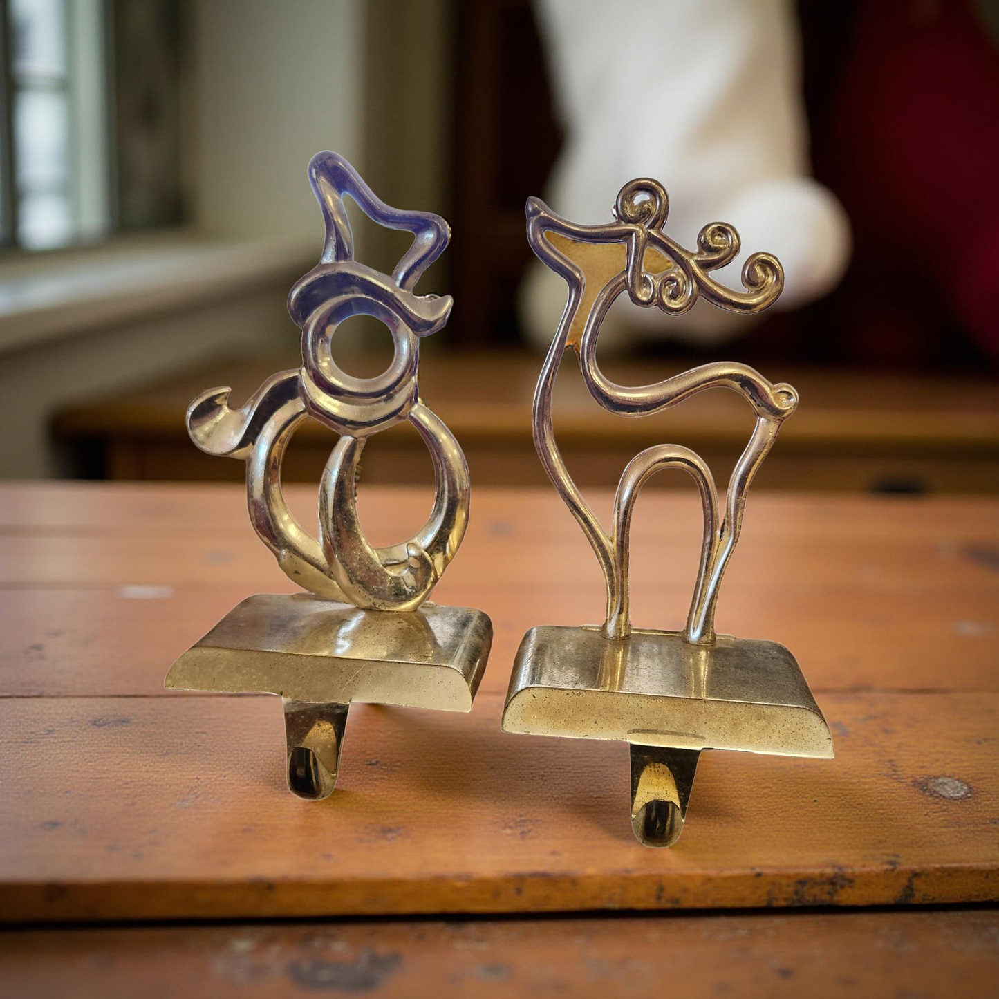 Silver Metal Reindeer & Snowman