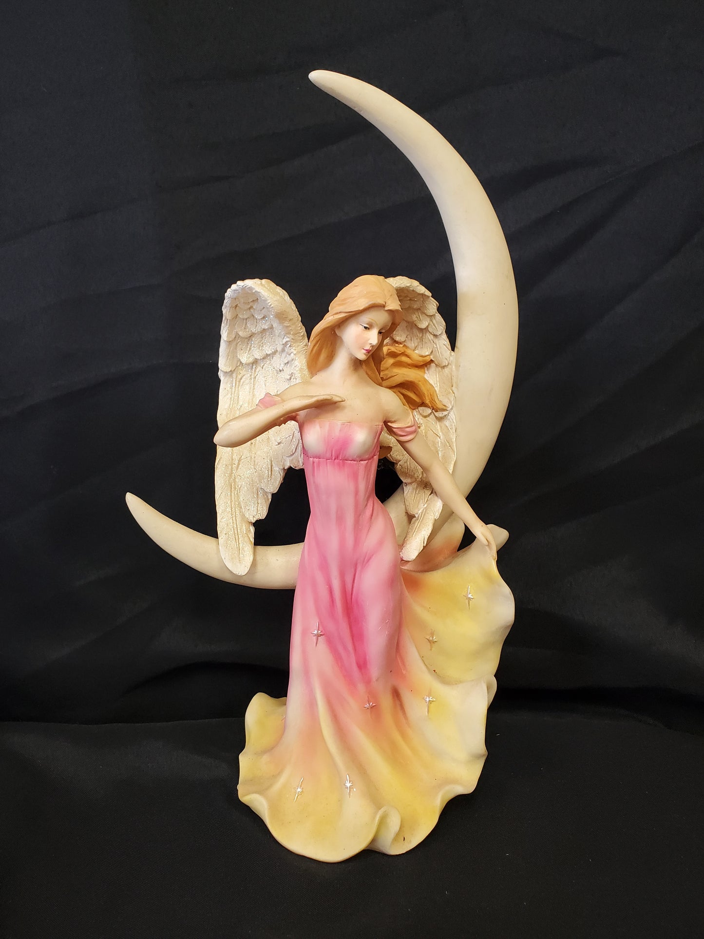 Guardian Angel and Crescent Moon 16 Inch Resin Statue 2005
