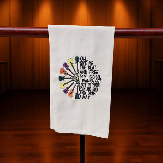 Hand-Crafted Embroidered Hand Towels – Camping, Coffee, Music & More