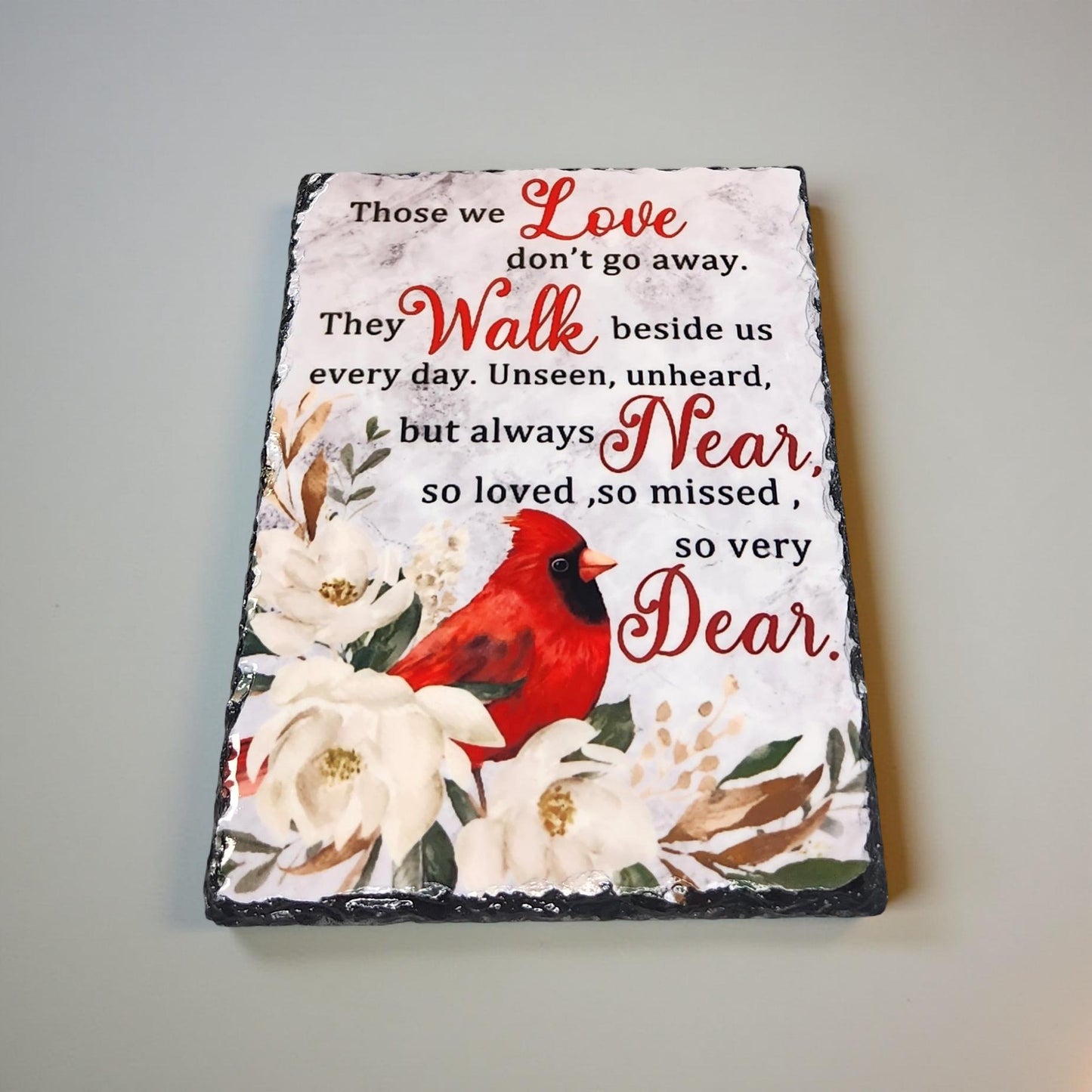 Decorative Cardinal Slate - Beautiful Memorial Sign