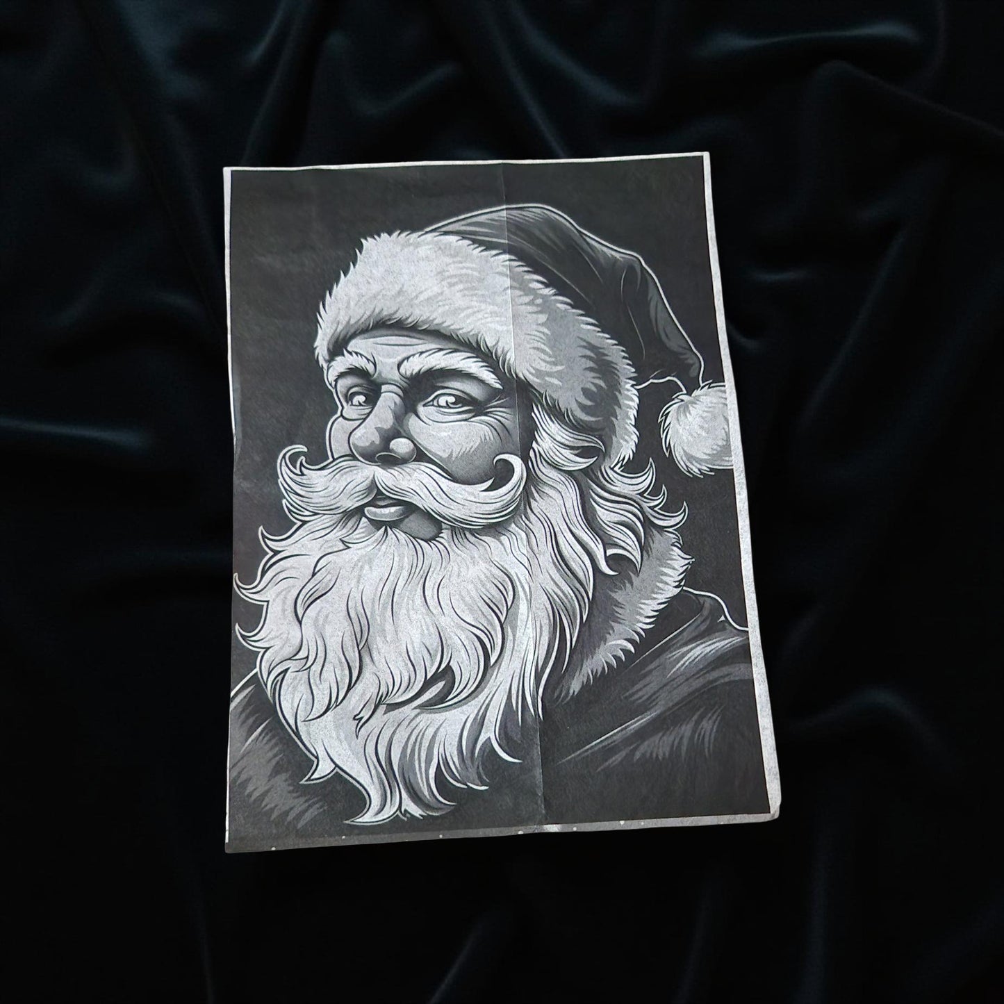 Monotone Santa Face Decoupage Paper
