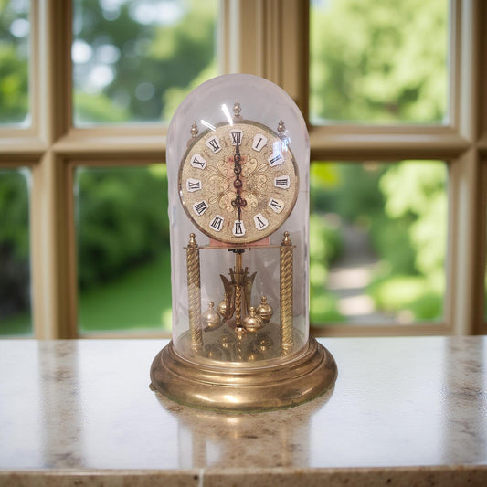 Kundo Roman Numeral Glass Dome Anniversary Clock