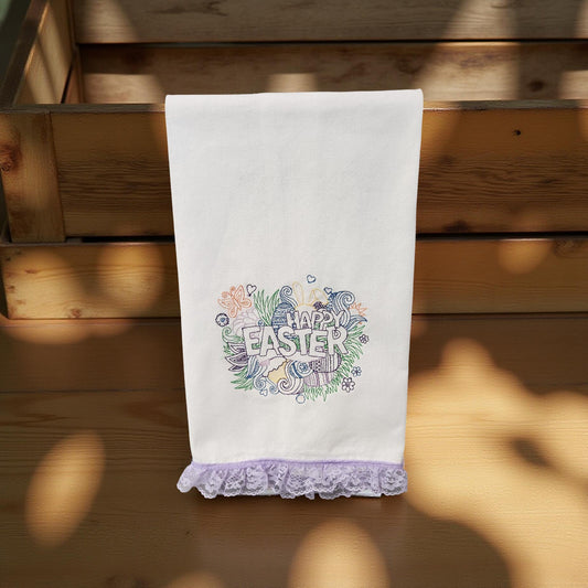 Hand-Crafted Embroidered Decorative Easter Hand Towels