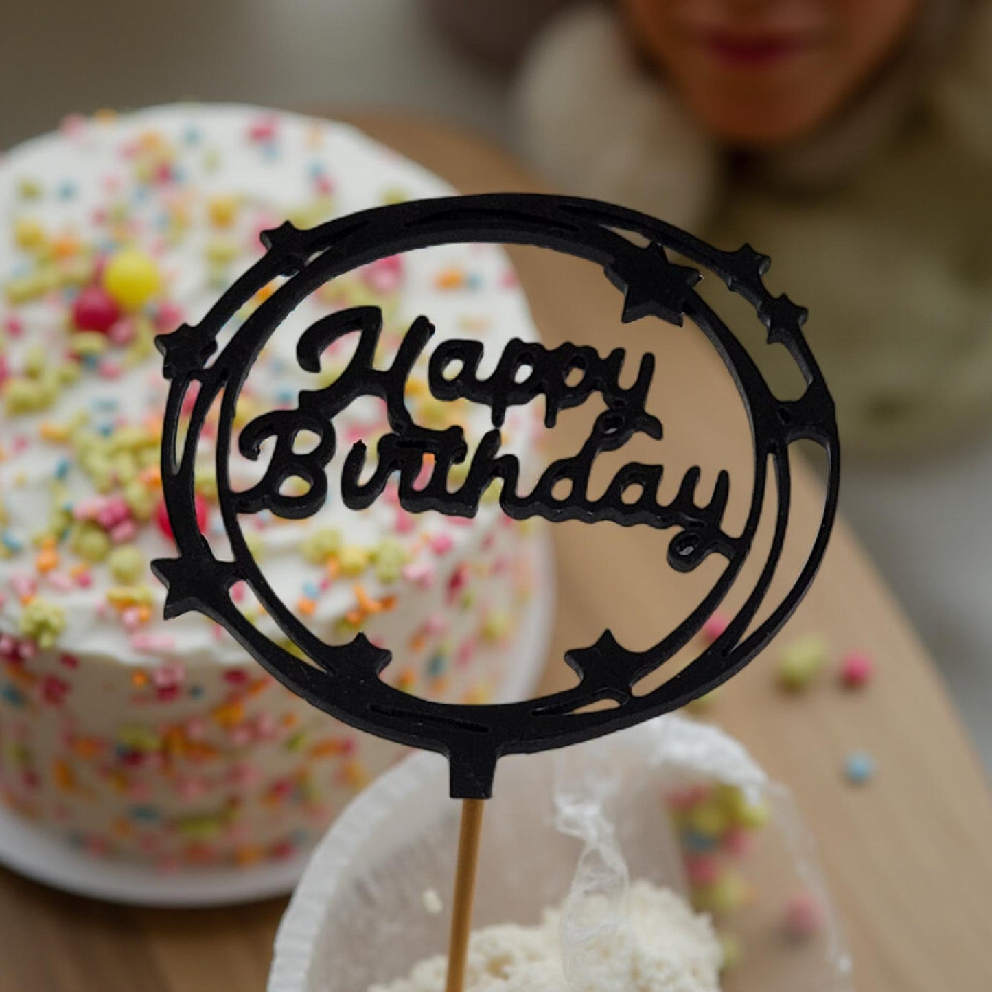 Chic Black Cake Decoration for Modern Birthday Parties