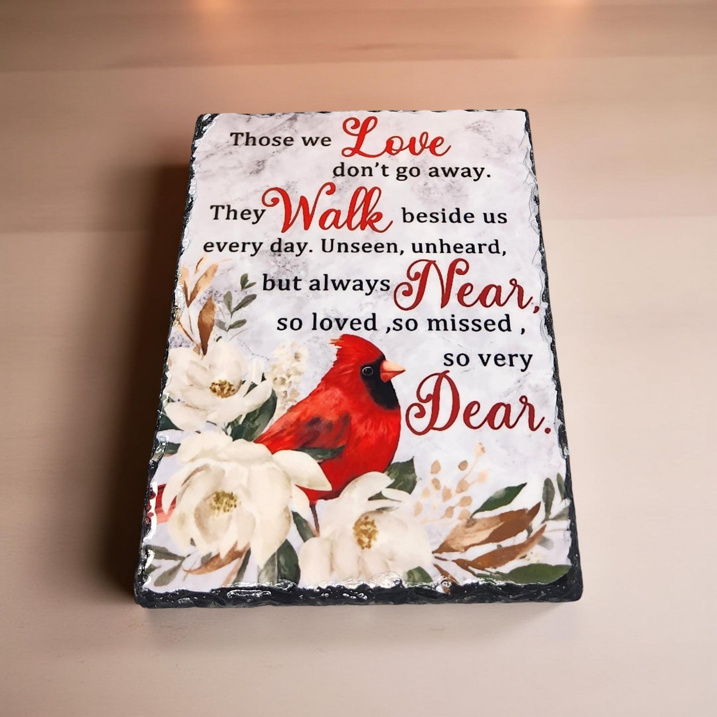 Decorative Cardinal Slate - Beautiful Memorial Sign