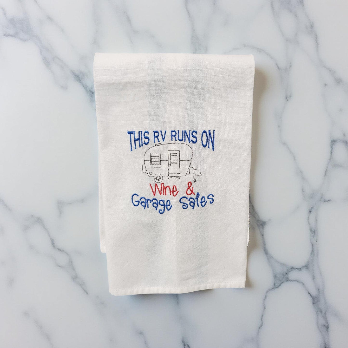Hand-Crafted Embroidered Hand Towels – Camping, Coffee, Music & More