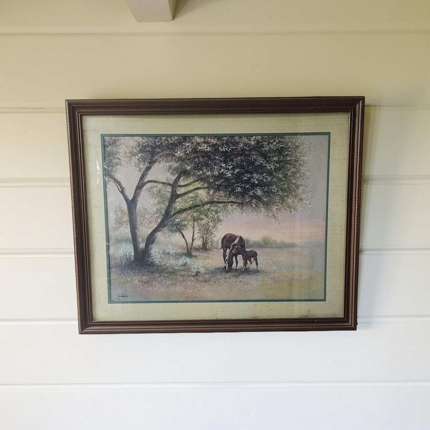 Artistic Elegance: Stunning Horses Under a Tree Print by Joe Sambatora