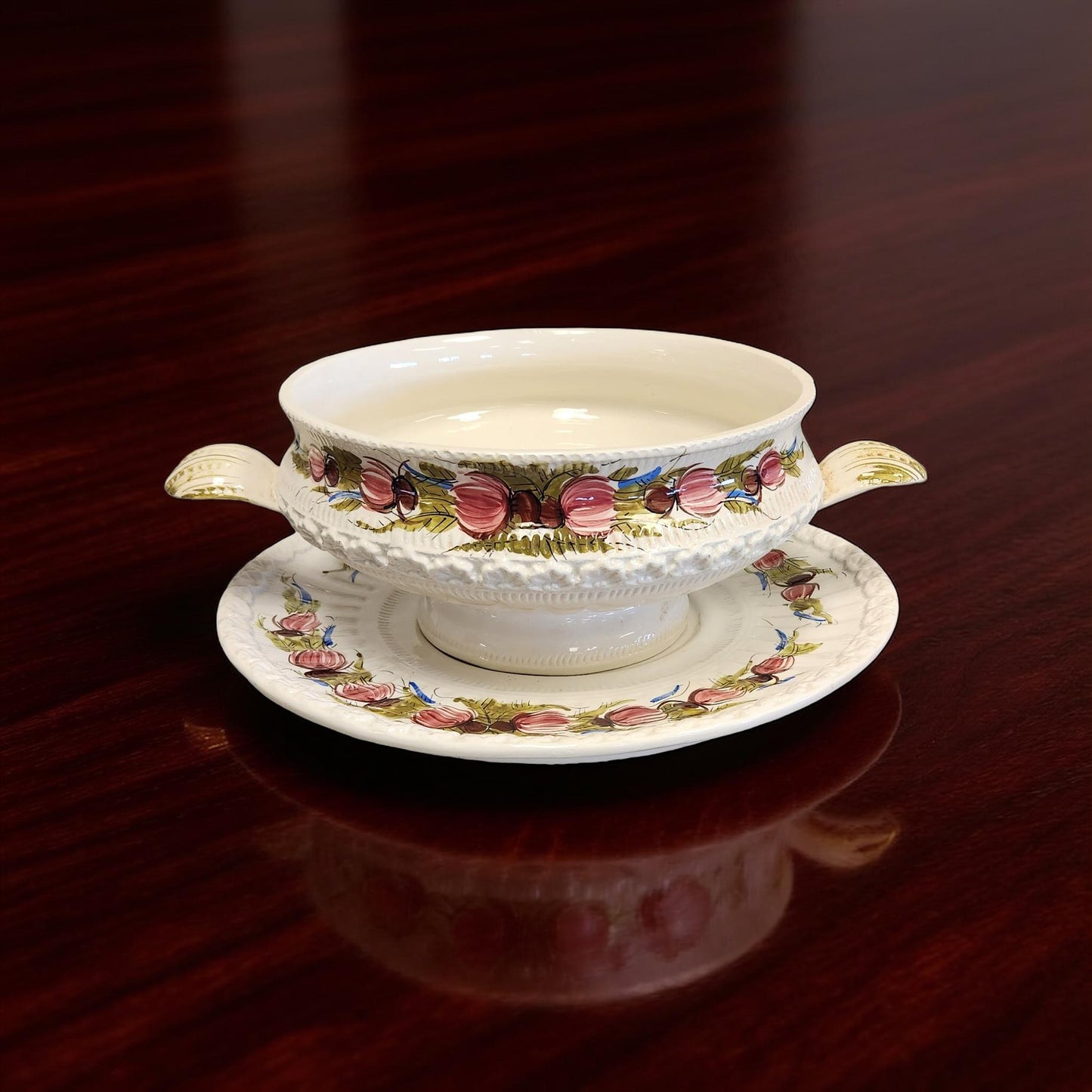 Italian Floral Soup Tureen w/ Underplate