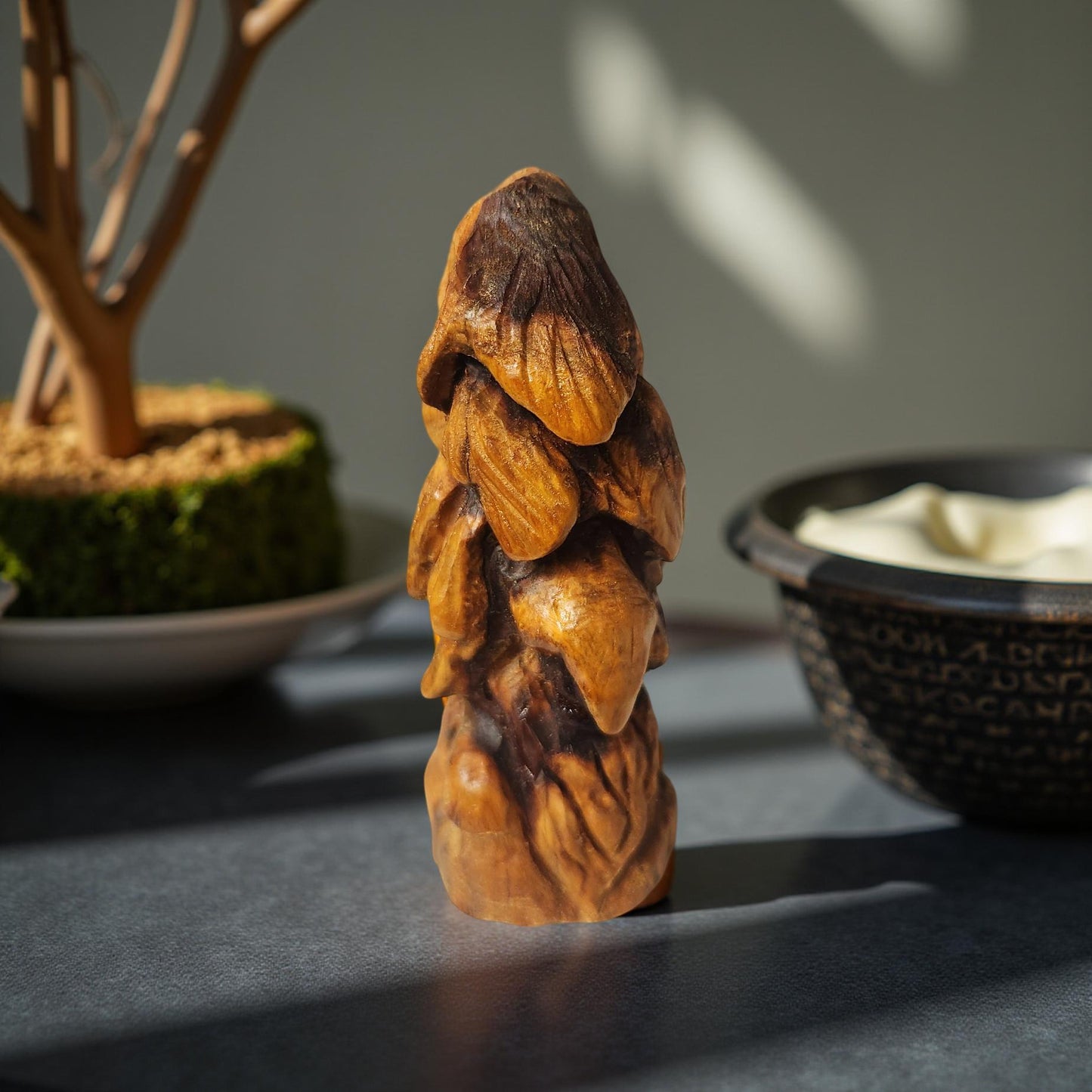 Rustic Hand Carved Wood Spirits Sculptures - One-of-a-Kind Carvings