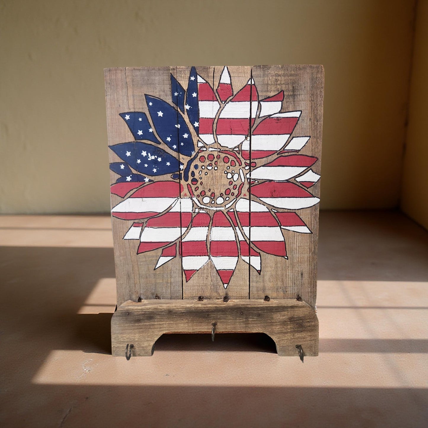 Patriotic Wooden Key Holder - One-of-A-Kind