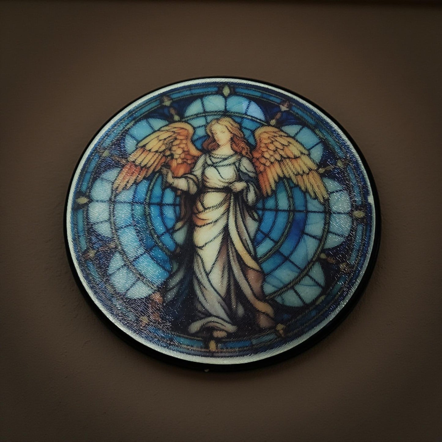 8″ Decorative Glass Round Cutting Board - Spiritual Quotes