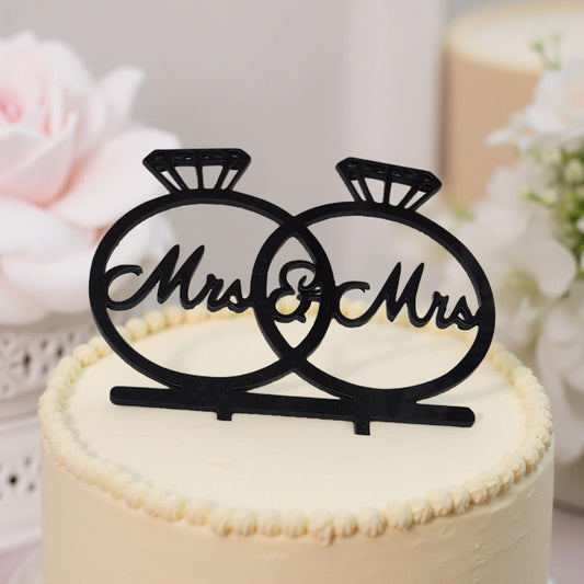 Elegant Black Cake Topper for Stylish Wedding Decor