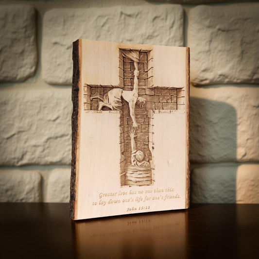 Religious Wood Burned Artwork of Jesus for Home Decor