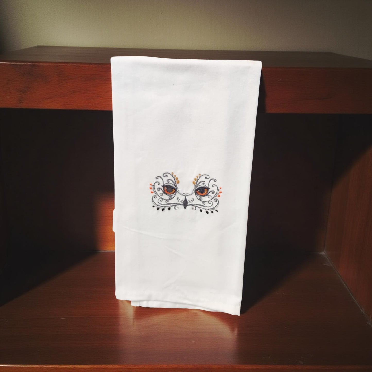 Hand-Crafted Embroidered Halloween Hand Towels