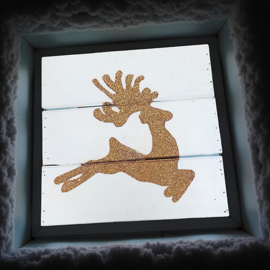 ✨ Glittering Reindeer Wall Art