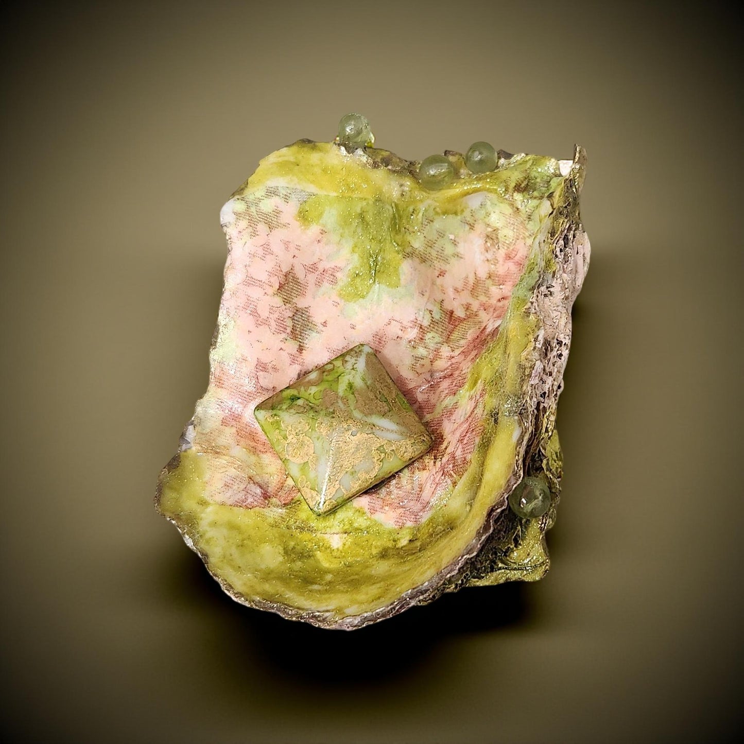 Floral Decorated Oyster Shells - Hand-Crafted