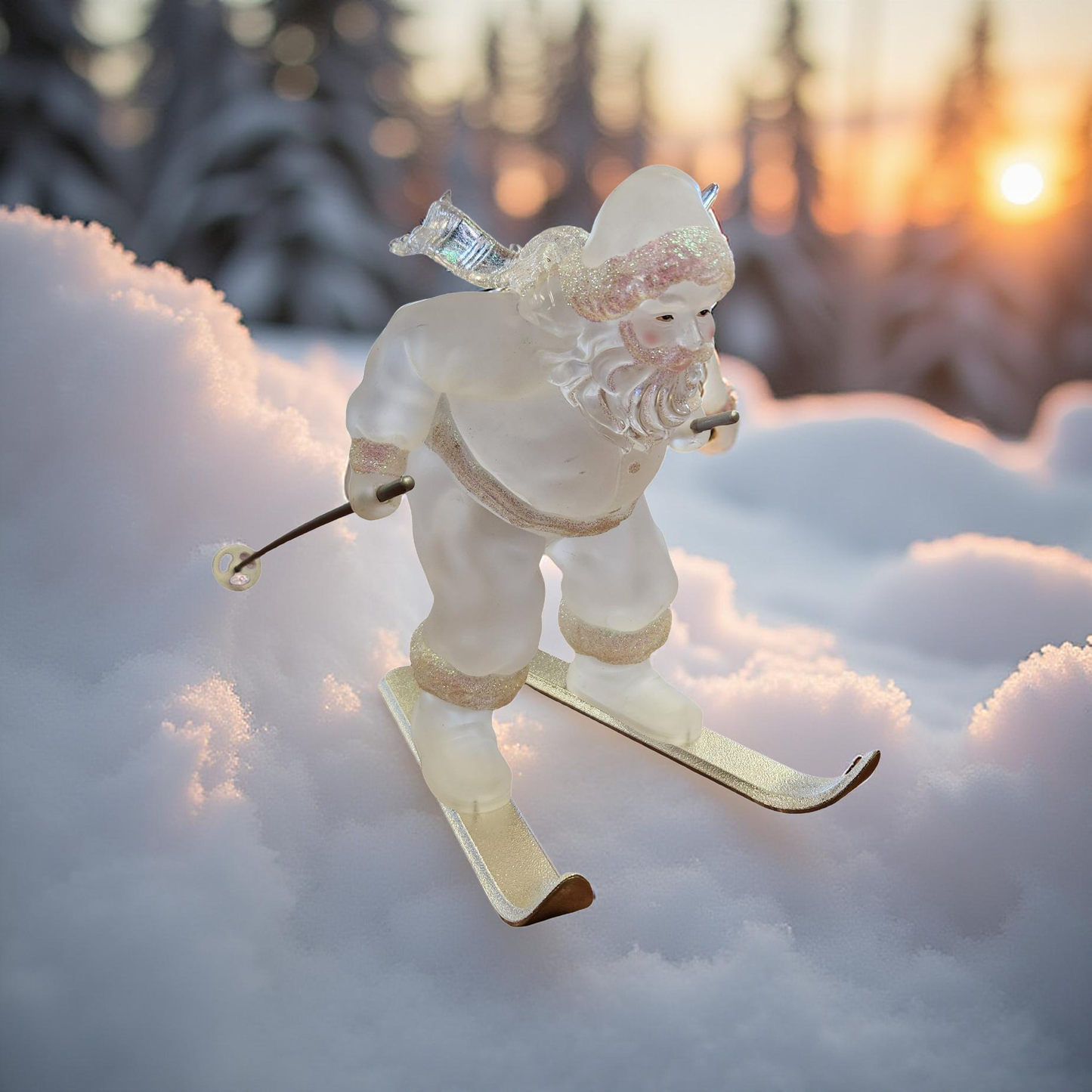 Leonardo Collection Blown Frosted Sking Santa