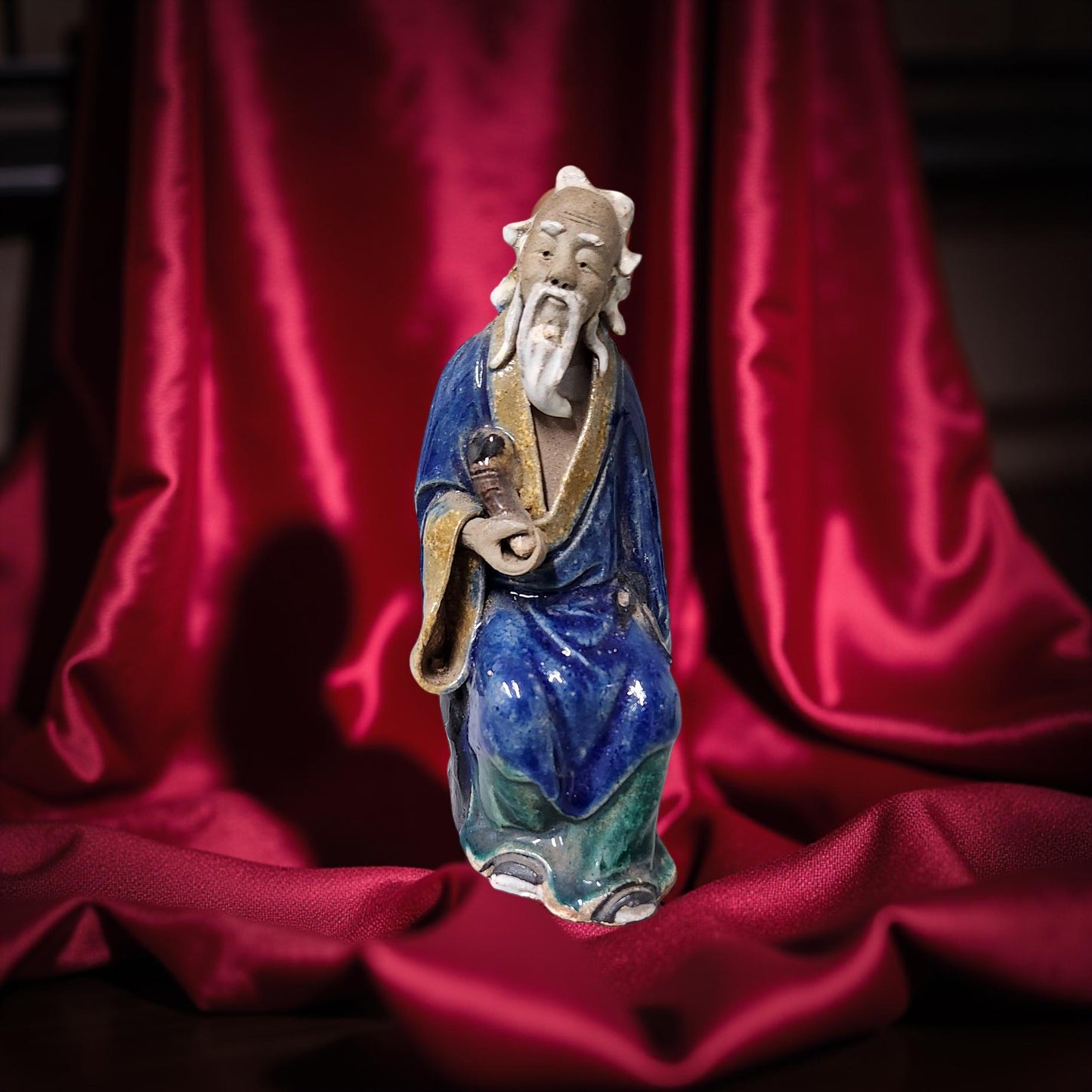 Vintage Chinese Mud Man Figurine – Handcrafted, 5" Tall