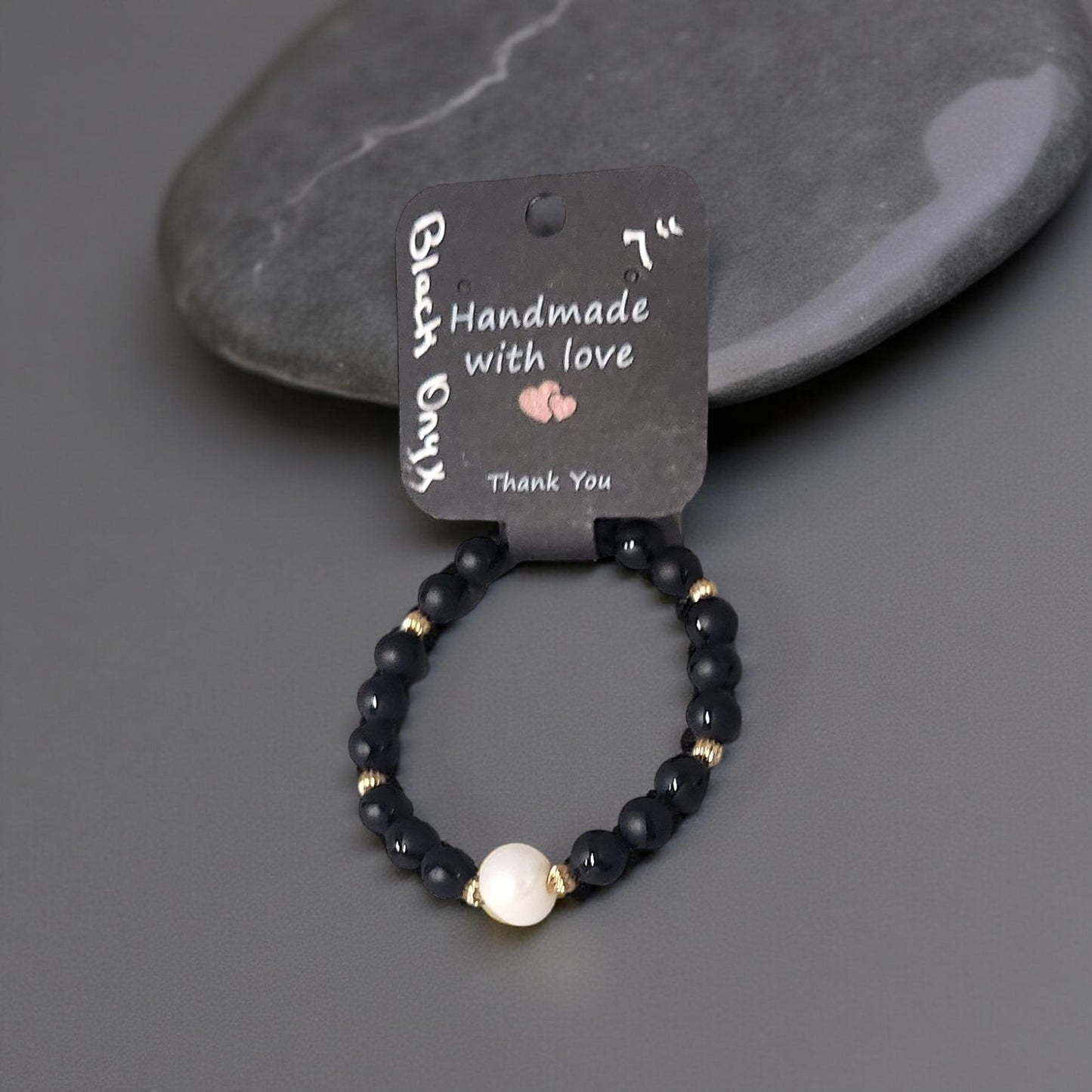 Black Onyx Beaded Bracelet - Stone of Protection