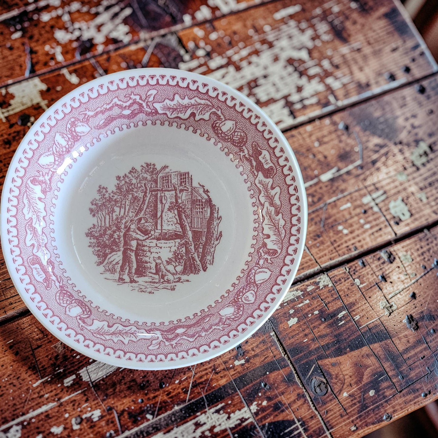 Vintage Royal Ironstone “Memory Lane” Red Fruit Bowl.