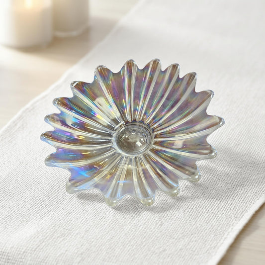Vintage 11.5" Iridescent Blown Glass Tray – Federal Glass Celestial Starburst