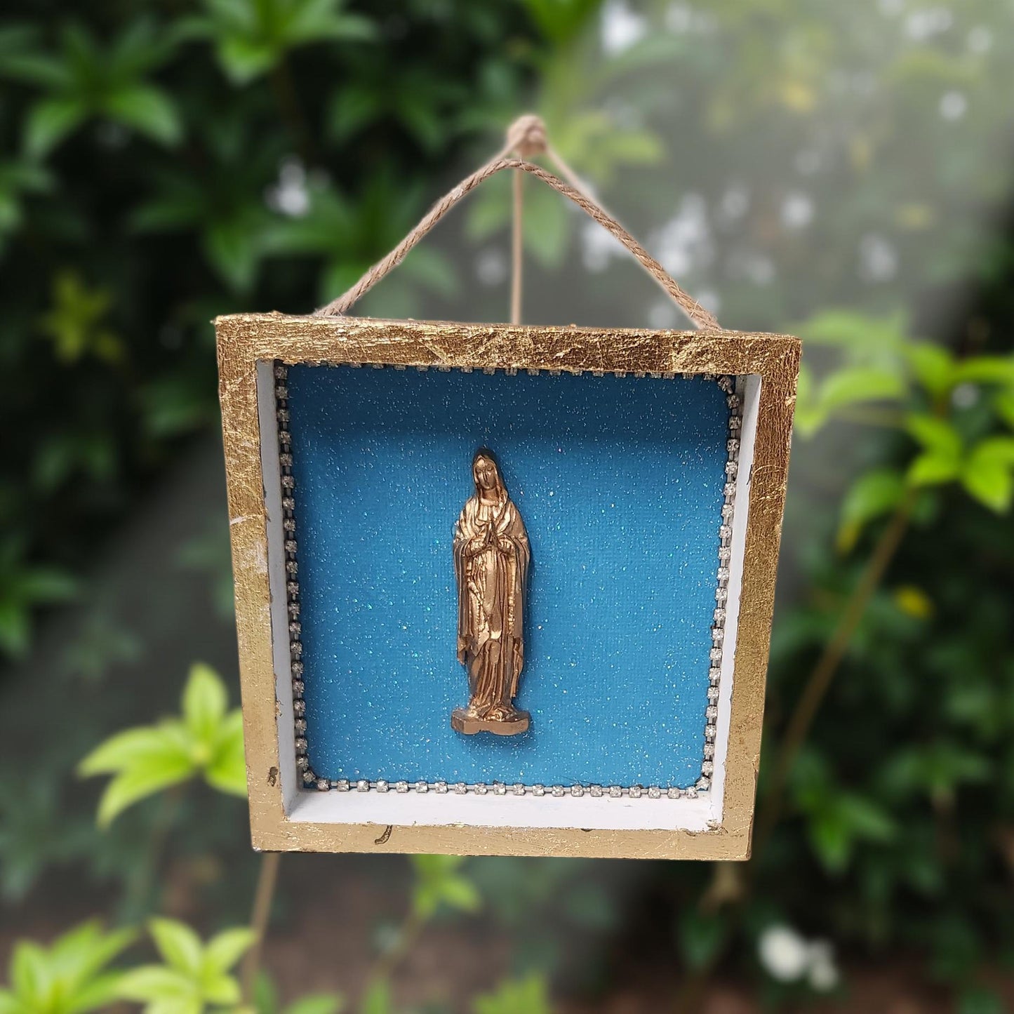 Gold Leaf Wooded Wall Art - Religious Hand-crafted Mary