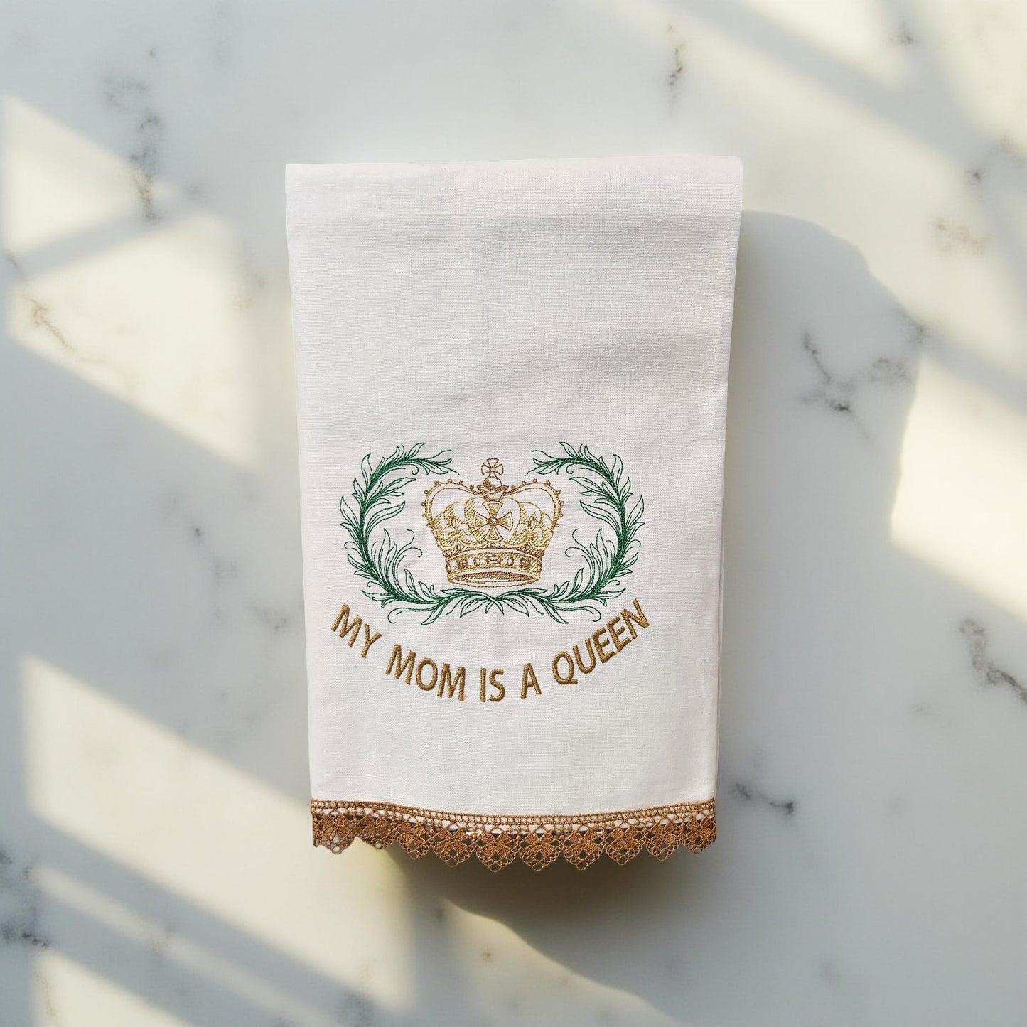 Hand-Crafted Embroidered Mother's Day Hand Towels