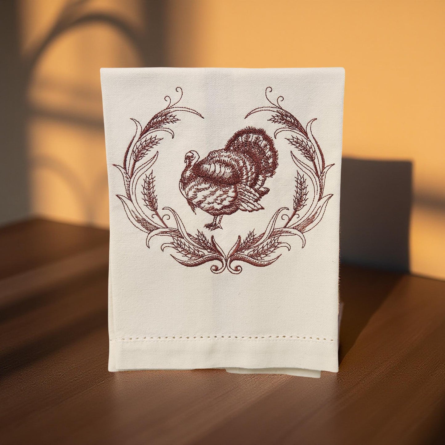 Hand-Crafted Embroidered Fall and Thanksgiving Hand Towels