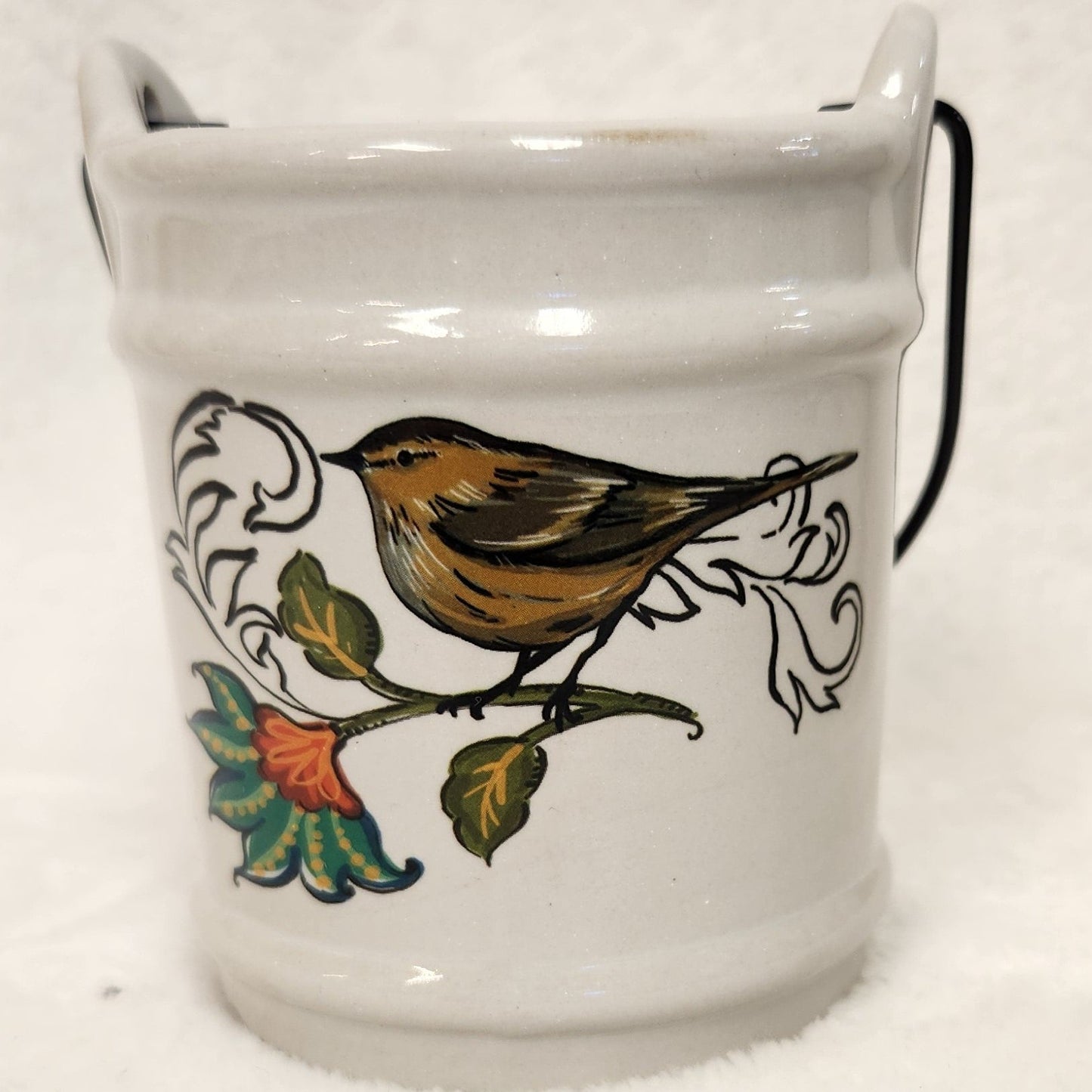 Whimsical Bird Motif Vintage Succulent Planter - Colorful and Unique