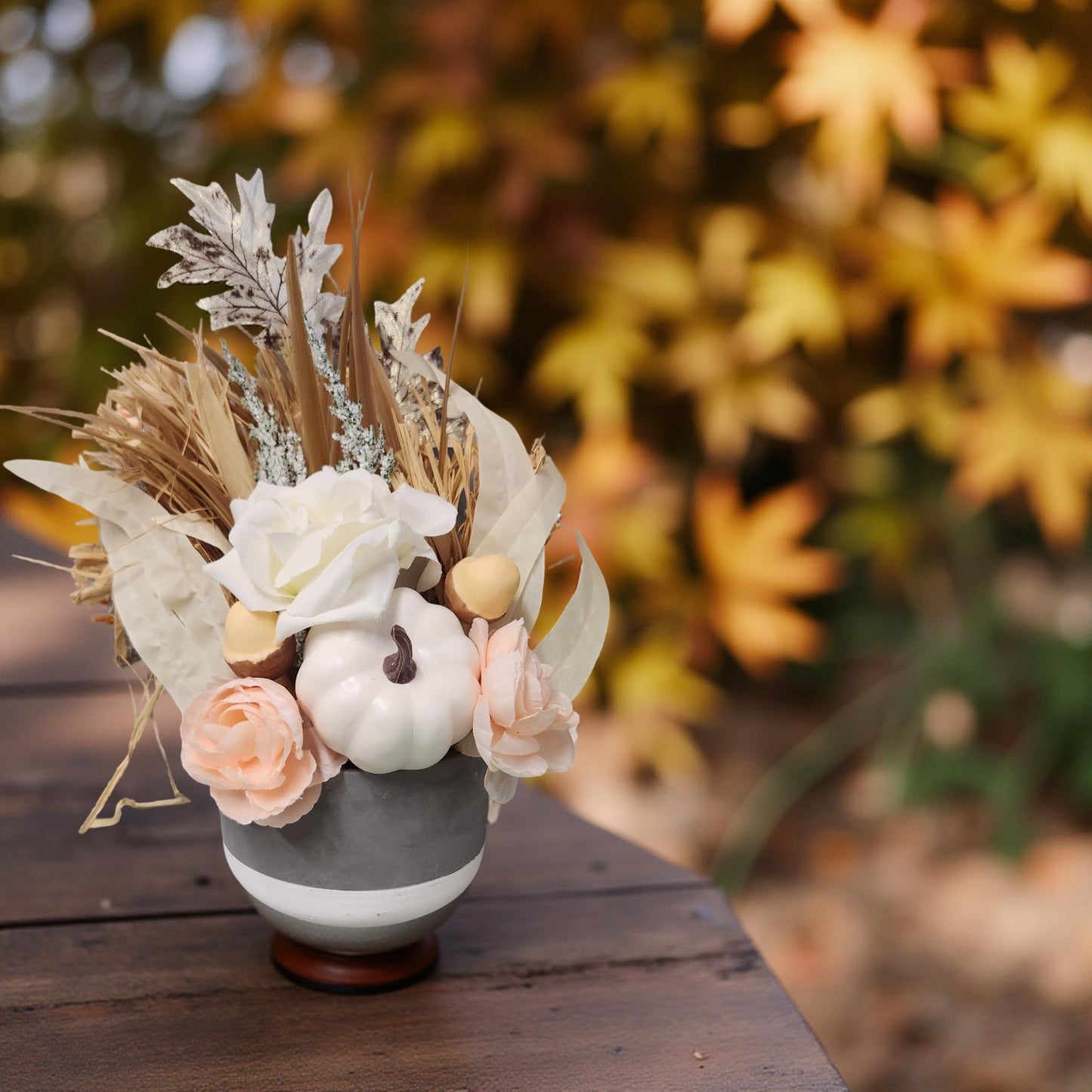 Rustic Autumn Silk Arrangement Centerpiece