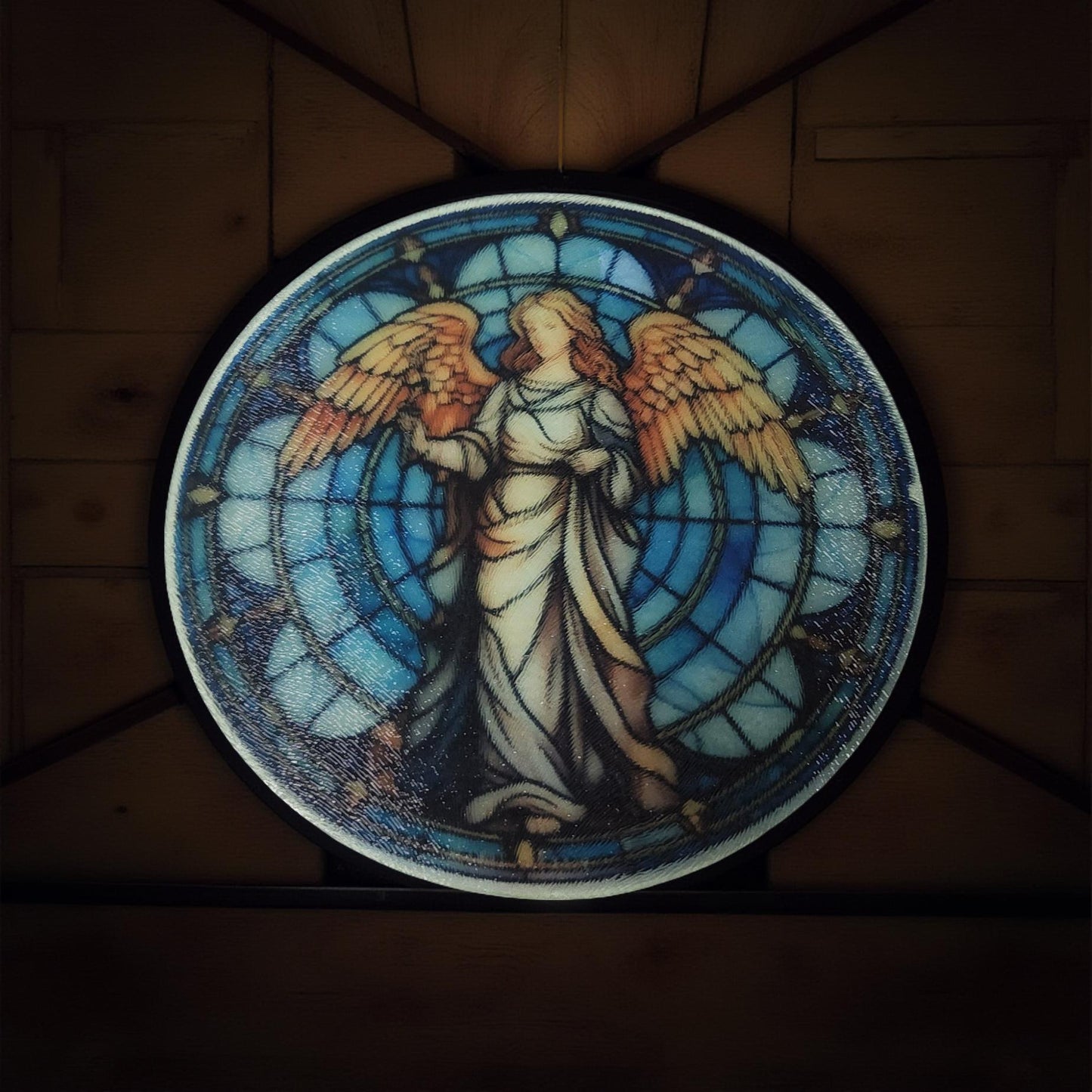 8″ Decorative Glass Round Cutting Board - Spiritual Quotes