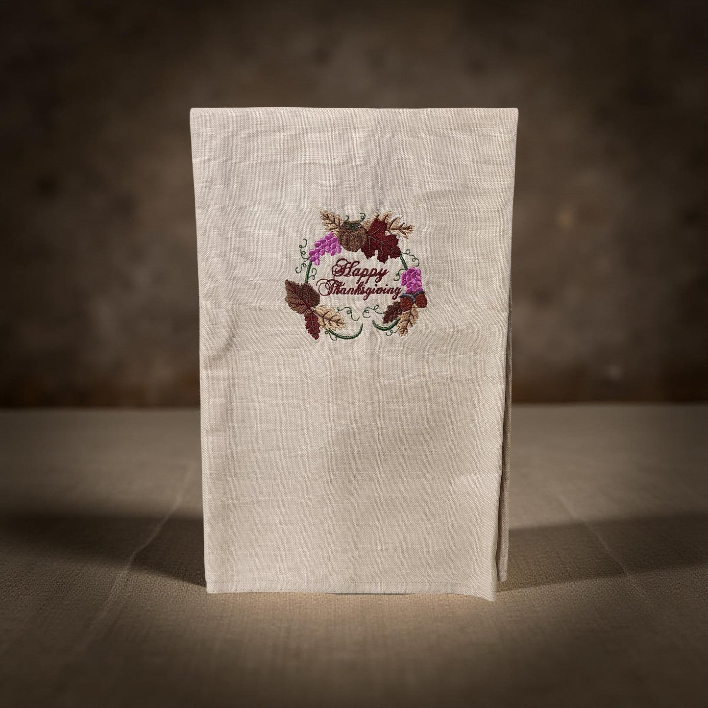 Hand-Crafted Embroidered Fall and Thanksgiving Hand Towels