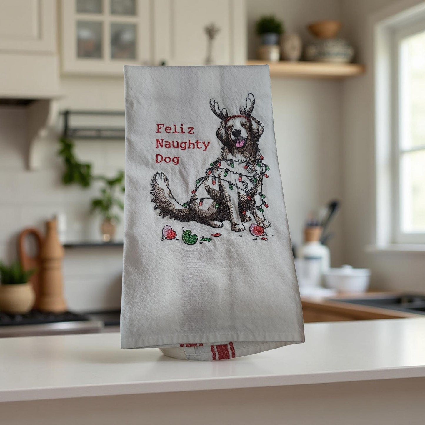 Hand-Crafted Embroidered Christmas Hand Towels